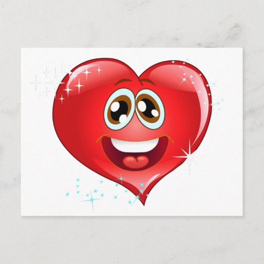 Happy Love Heart Emoji Briefkaart (Voorkant)