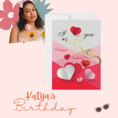 Happy Love Heart, Flashy Verjaardag Wenskaart Kaart