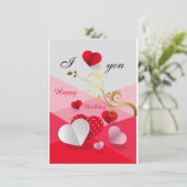 Happy Love Heart, Flashy Verjaardag Wenskaart Kaart (Staand voorkant)