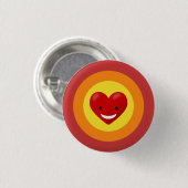 Happy Love Heart Ronde Button 3,2 Cm (Voorkant /achterkant)