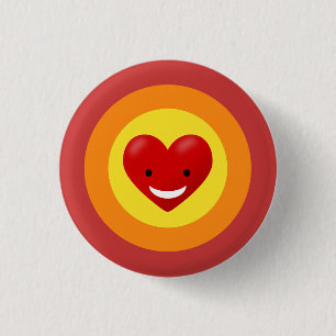 Happy Love Heart Ronde Button 3,2 Cm