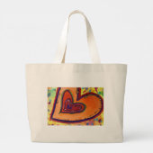 Happy Love Hearts Art Inspirerend Canvas tas (Achterkant)