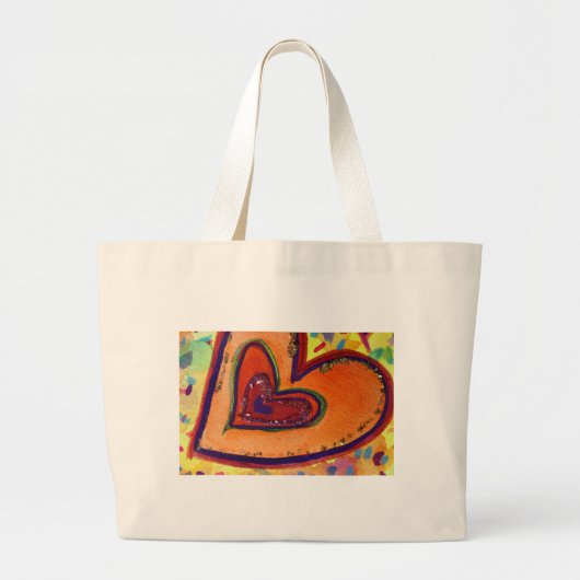 Happy Love Hearts Art Inspirerend Canvas tas (Voorkant)