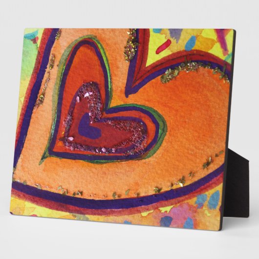 Happy Love Hearts Art Print Plaques Fotoplaat (Zijkant)