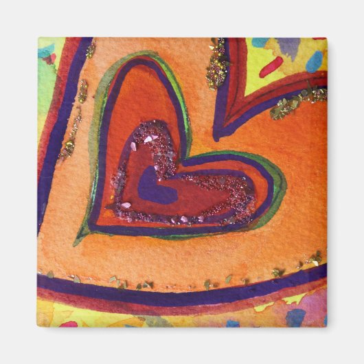 Happy Love Hearts Custom Fridge Magnet (Voorkant)
