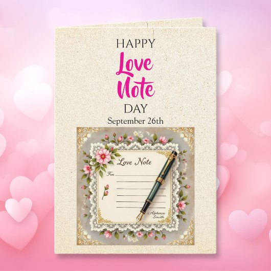 Happy Love Note Day - 26 september Kaart