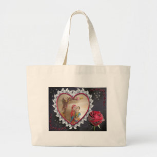 Happy Lovers-dag Grote Tote Bag