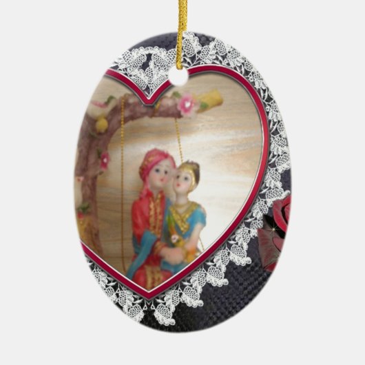 Happy Lovers-dag Keramisch Ornament (Voorkant)