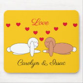 Happy, Loving Rabbits: Yellow Muismat (Voorkant)