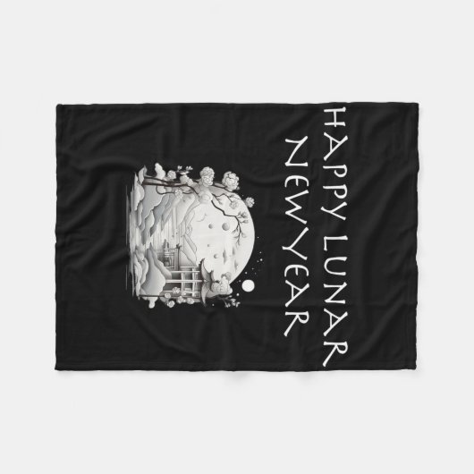 Happy Lunar New Year Charming Design Gift  Fleece Deken (Voorkant (Horizontaal))