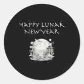 Happy Lunar New Year Charming Design Gift Ronde Sticker (Voorkant)