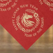 Happy Lunar New Year of the Horse Wreath Flowers Tissuepapier