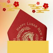 Happy Lunar New Year of the Horse Wreath Flowers Tissuepapier
