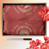 Happy Lunar New Year of the Horse Wreath Flowers Tissuepapier