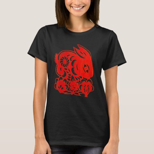 Happy Lunar Nieuwjaar 2023 Cute Chinese Rabbit Dec T-shirt (Voorkant)