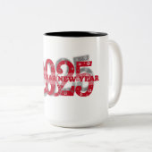 Happy Lunar nieuwjaar Tweekleurige Koffiemok (Voorkant rechts)