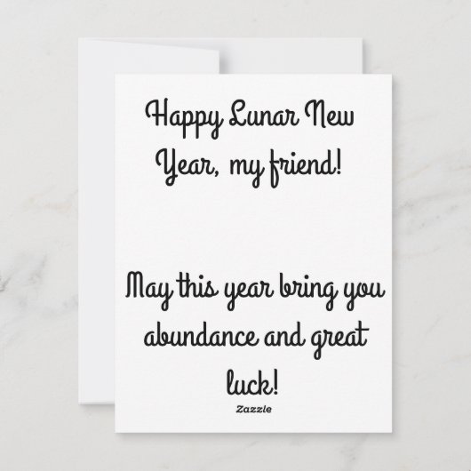 Happy Lunar nieuwjaarskaarten Feestdagenkaart (Achterkant)