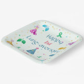 Happy Lung-aversary Green Stripe Party Papieren Bordje (Gebogen)