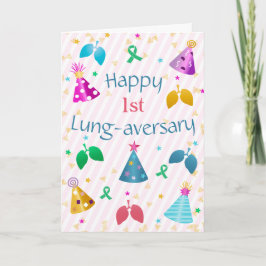Happy Lung-aversary Pink Stripe Custom Kaart