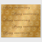 Happy Luxury Gold Floral 50th Jubileum Cadeaupapier (Vlak)