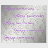 Happy Luxury Silver Floral 25th Jubileum Cadeaupapier (Vlak)