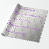 Happy Luxury Silver Floral 25th Jubileum Cadeaupapier (Uitgerold)