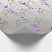 Happy Luxury Silver Floral 25th Jubileum Cadeaupapier (Hoek)