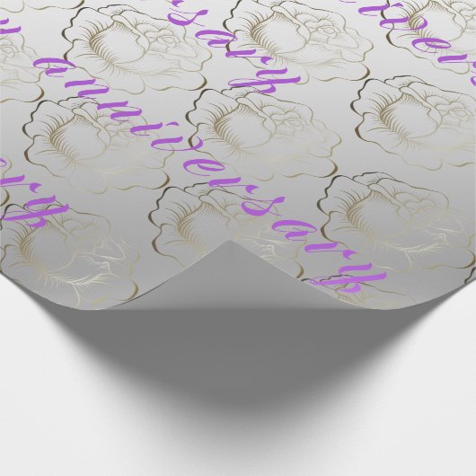 Happy Luxury Silver Floral 25th Jubileum Cadeaupapier (Hoek)