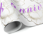 Happy Luxury Silver Floral 25th Jubileum Cadeaupapier (Rol Hoek)