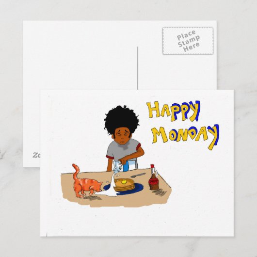 Happy Maandag Briefkaart (Voorkant / Achterkant)