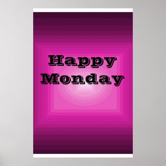 Happy Maandag Poster Roze Kleur codeert het Dag va (Voorkant)