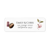 Happy Macaron | Elegant Violet Floral Modern Etiket (Voorkant)