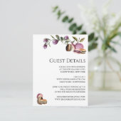 Happy Macaron | Elegant Violet Floral Modern Informatiekaartje (Staand voorkant)