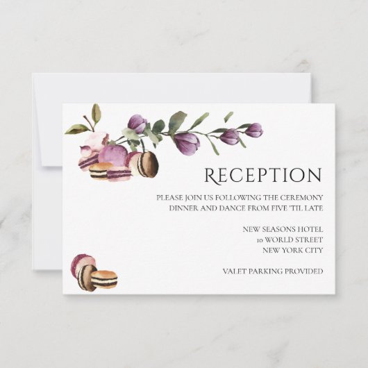 Happy Macaron | Elegant Violet Floral Modern Kaart (Voorkant)