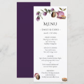 Happy Macaron | Elegant Violet Floral Modern Menu (Voorkant / Achterkant)