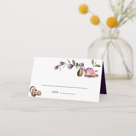 Happy Macaron | Elegant Violet Floral Modern Plaatskaartje (Voorkant)