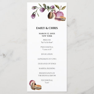 Happy Macaron   Elegant Violet Floral Modern Programmakaart