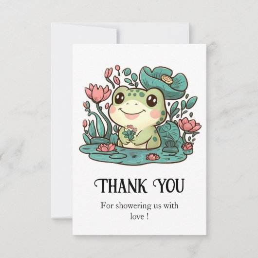 Happy Magical Frog Baby shower Bedankkaart (Voorkant)