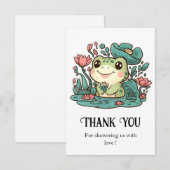 Happy Magical Frog Baby shower Bedankkaart (Voorkant / Achterkant)