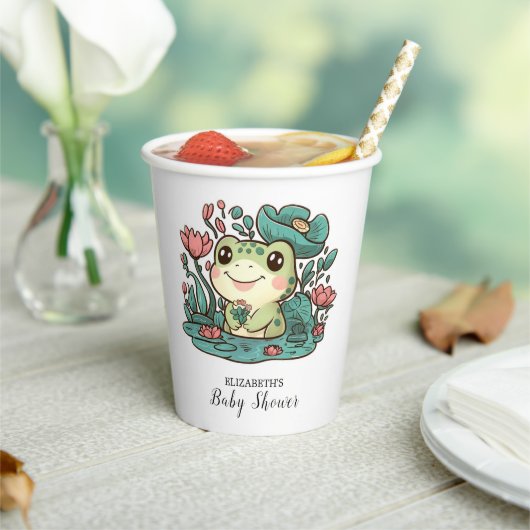 Happy Magical Frog Baby shower Papieren Bekers (Insitu)
