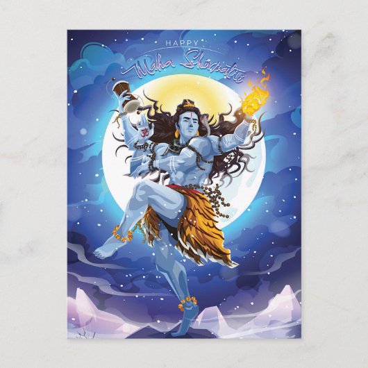 Happy Maha Shivratri, Lord Shiva Briefkaart (Voorkant)