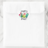 Happy Mail Bright Cactus Succulent Planten Ronde Sticker (Tas)