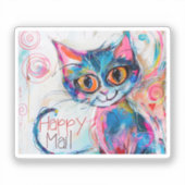 Happy Mail Cat Sticker (Voorkant)