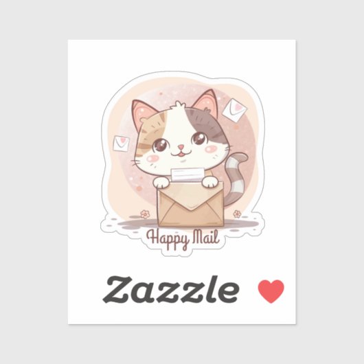 Happy Mail Cat Sticker (Vel)