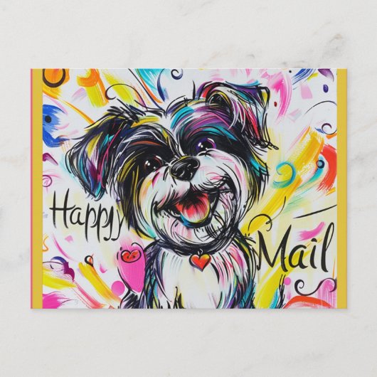 Happy Mail Dog Briefkaart (Voorkant)