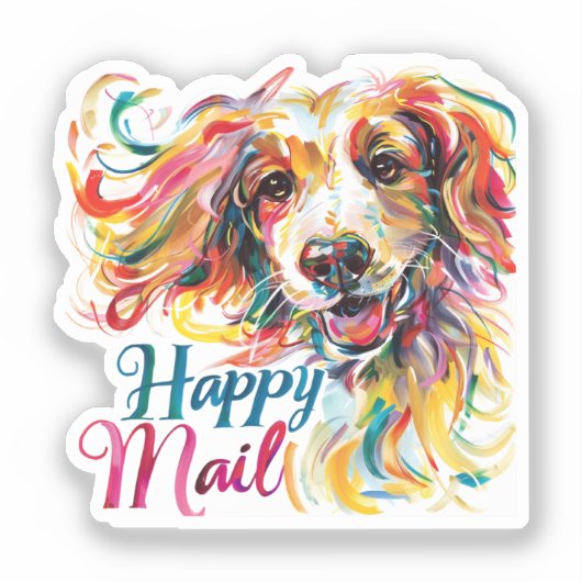 Happy Mail Dog Sticker (Voorkant)