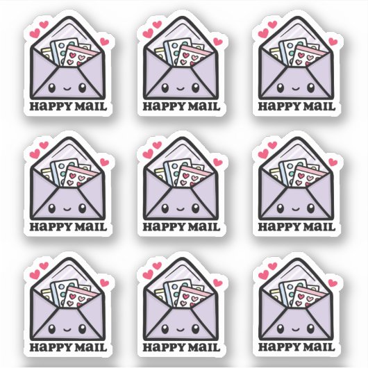 Happy Mail Envelope Sticker (Voorkant)
