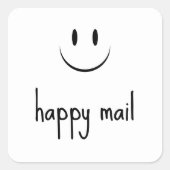 Happy Mail Face Smile Vierkante Sticker (Voorkant)