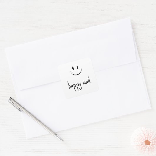 Happy Mail Face Smile Vierkante Sticker (Envelop)