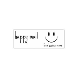 Happy Mail from Business Name Face Smile Zelfinktende Stempel